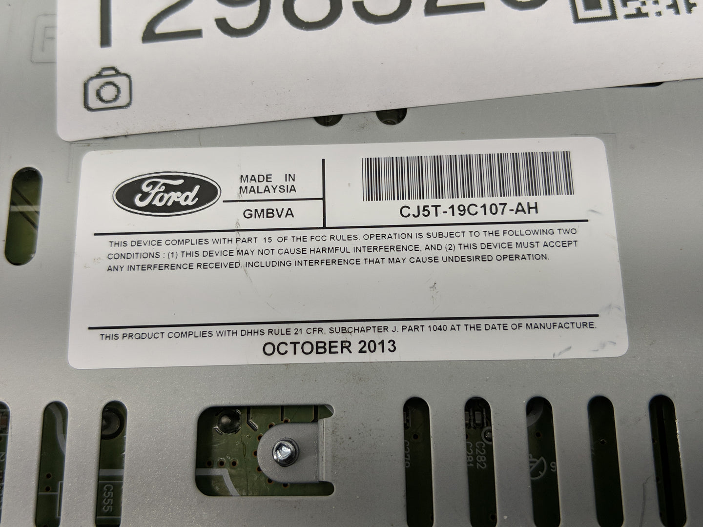 2013-2015 Ford Escape Radio AM FM Cd Player Receiver Replacement P/N:CJ5T-19C107-AH Fits Fits 2013 2014 2015 OEM Used Auto P