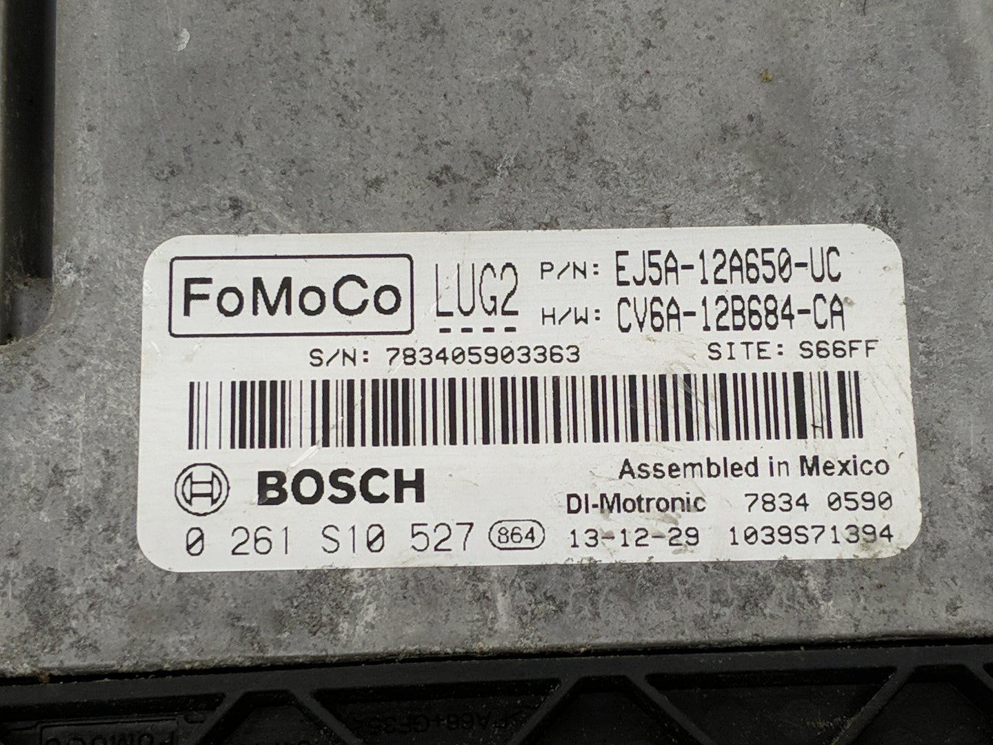 2013-2016 Ford Escape PCM Engine Control Computer ECU ECM PCU OEM P/N:0 261 S10 527 EJ5A-12A650-UC Fits Fits 2013 2014 2015 