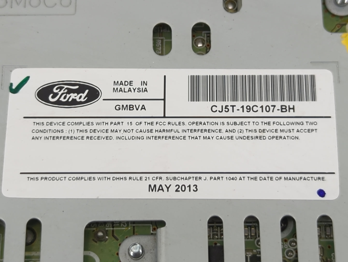 2013-2015 Ford Escape Radio AM FM Cd Player Receiver Replacement P/N:CJ5T-19C107-BH Fits Fits 2013 2014 2015 OEM Used Auto P