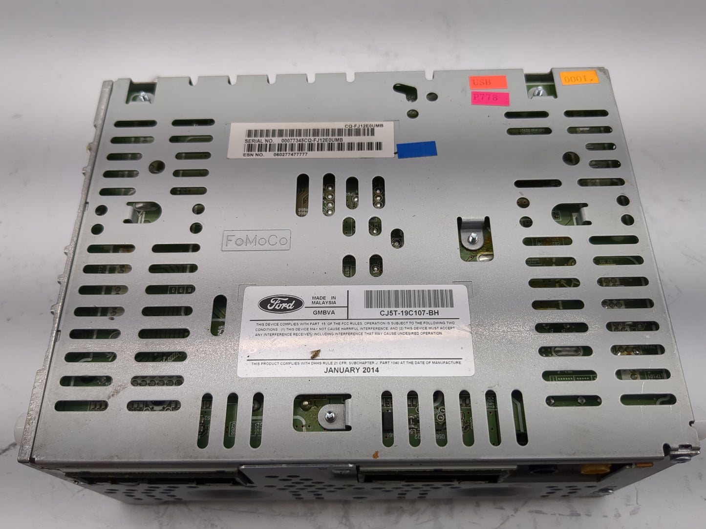 2013-2015 Ford Escape Radio AM FM Cd Player Receiver Replacement P/N:CJ5T-19C107-BH Fits Fits 2013 2014 2015 OEM Used Auto P