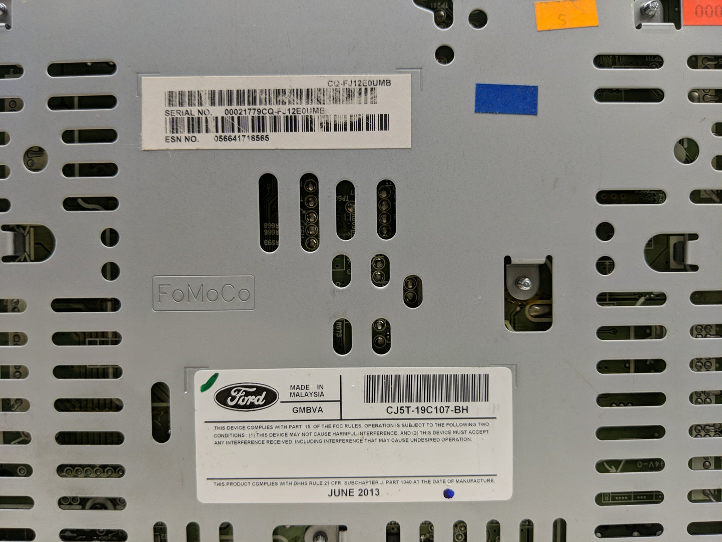 2013-2015 Ford Escape Radio AM FM Cd Player Receiver Replacement P/N:CJ5T-19C107-BH Fits Fits 2013 2014 2015 OEM Used Auto P
