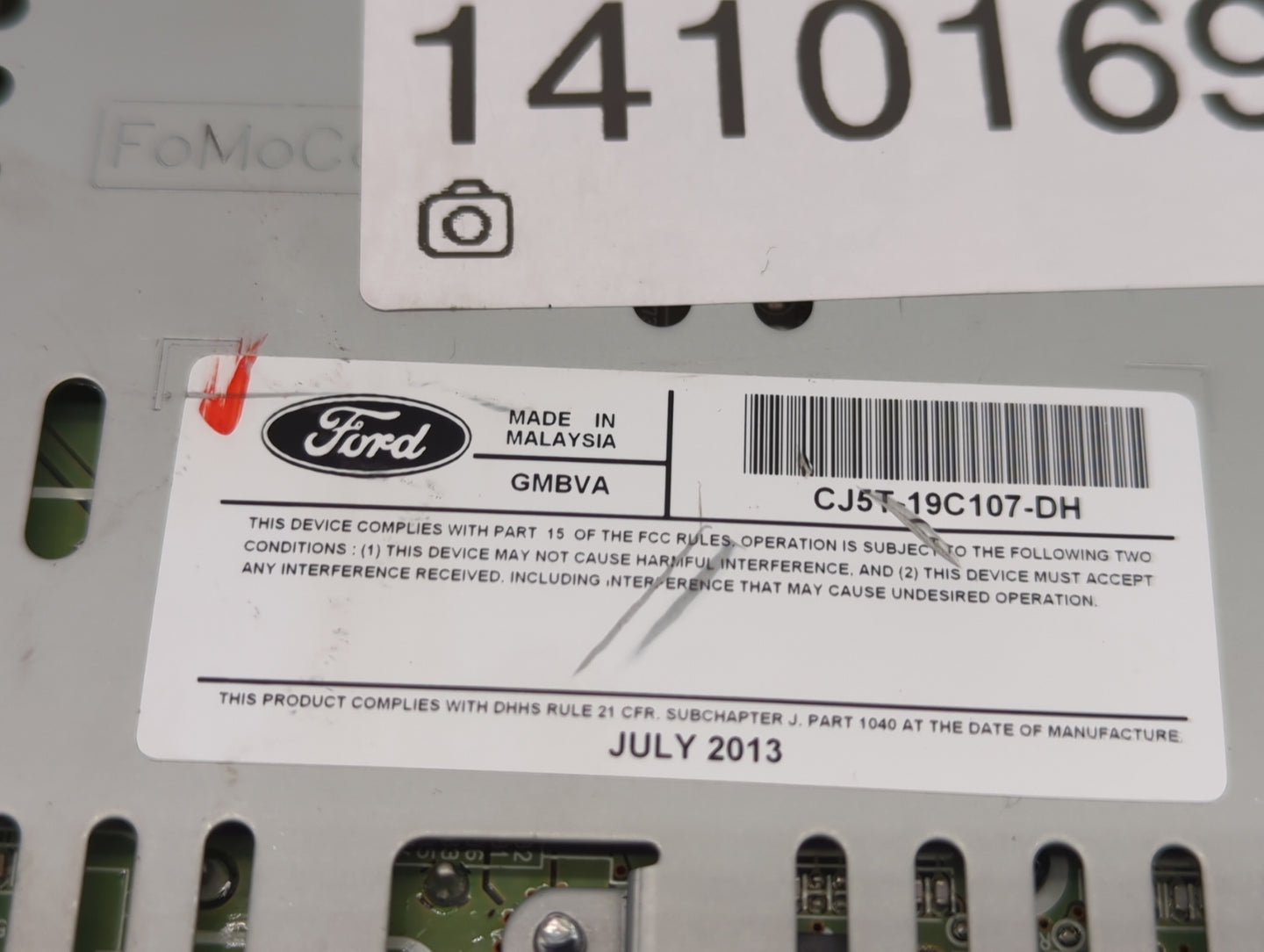 2013-2015 Ford Escape Radio AM FM Cd Player Receiver Replacement P/N:CJ5T-19C107-DH Fits Fits 2013 2014 2015 OEM Used Auto P