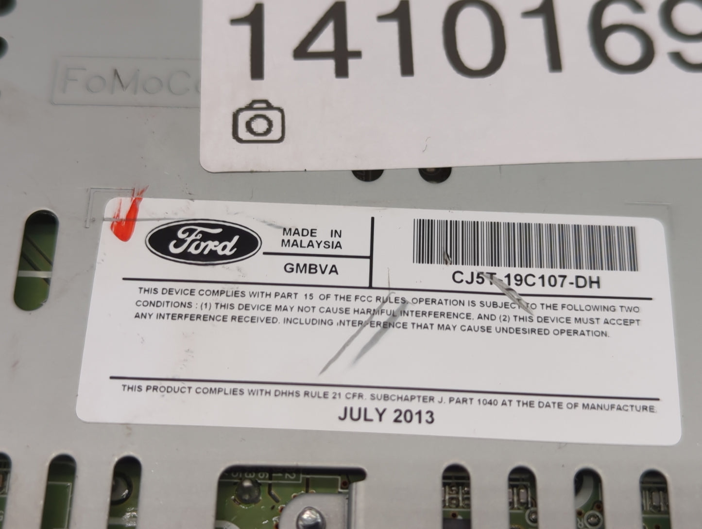 2013-2015 Ford Escape Radio AM FM Cd Player Receiver Replacement P/N:CJ5T-19C107-DH Fits Fits 2013 2014 2015 OEM Used Auto P