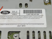 2013-2015 Ford Escape Radio AM FM Cd Player Receiver Replacement P/N:CJ5T-19C107-DH Fits Fits 2013 2014 2015 OEM Used Auto P