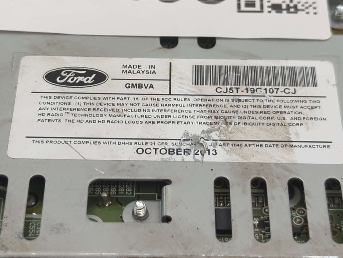 2013-2015 Ford Escape Radio AM FM Cd Player Receiver Replacement P/N:CJ5T-19C107-CJ Fits Fits 2013 2014 2015 OEM Used Auto P