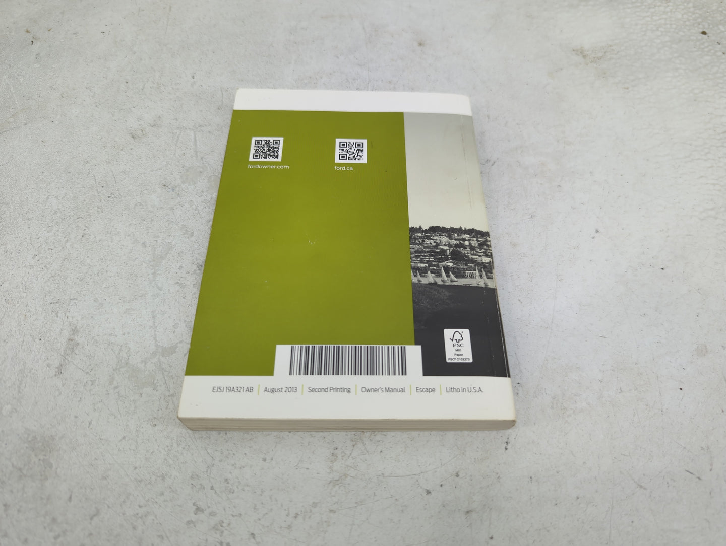 2014 Ford Escape Owners Manual Book Guide P/N:EJ5J19A321AB OEM Used Auto Parts - Oemusedautoparts1.com