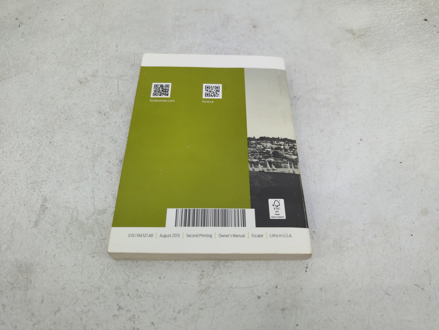 2014 Ford Escape Owners Manual Book Guide P/N:EJ5J19A321AB OEM Used Auto Parts - Oemusedautoparts1.com