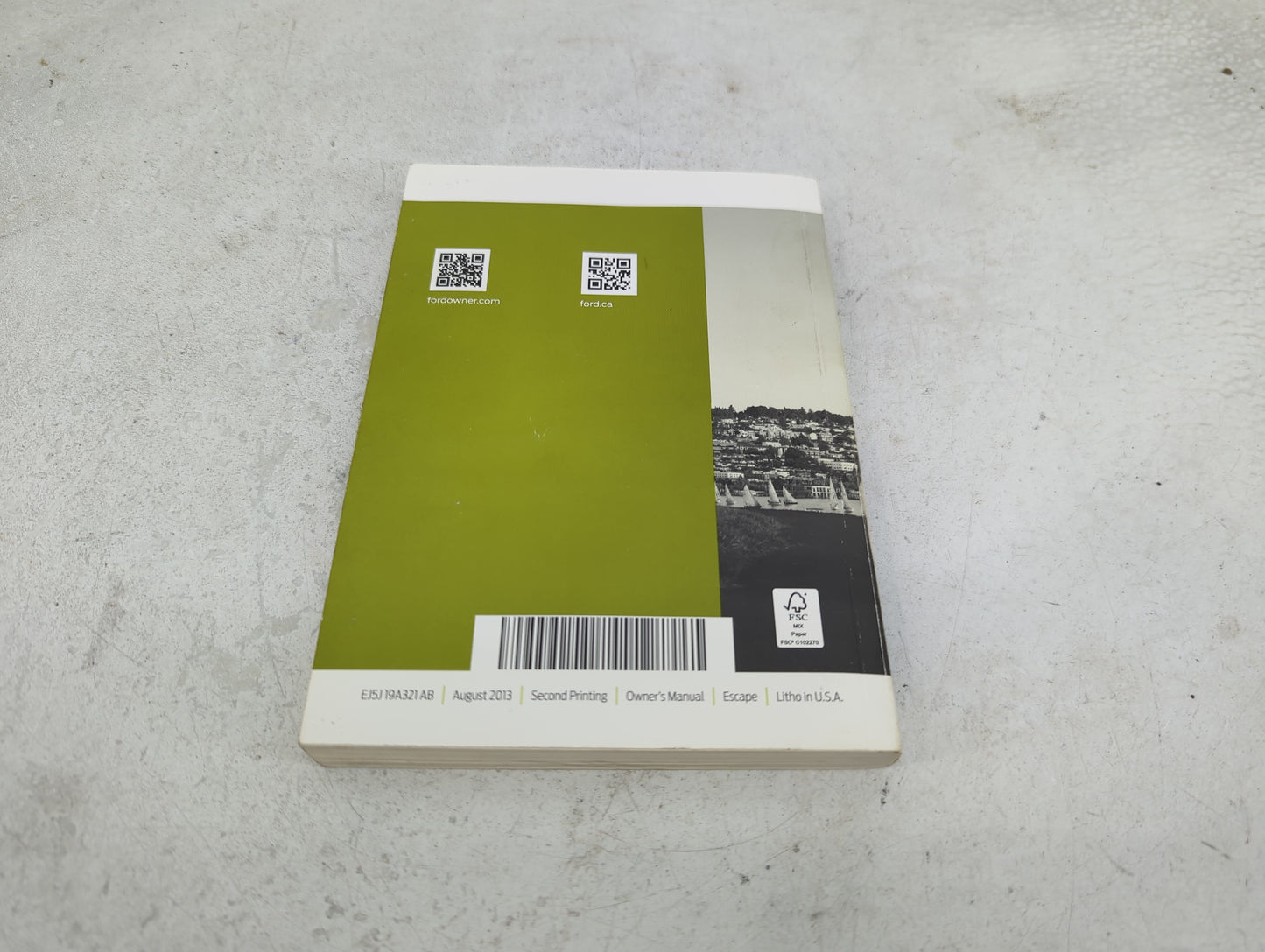 2014 Ford Escape Owners Manual Book Guide P/N:EJ5J19A321AB OEM Used Auto Parts - Oemusedautoparts1.com