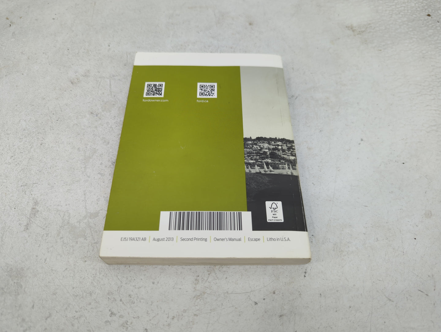 2014 Ford Escape Owners Manual Book Guide P/N:EJ5J19A321AB OEM Used Auto Parts - Oemusedautoparts1.com