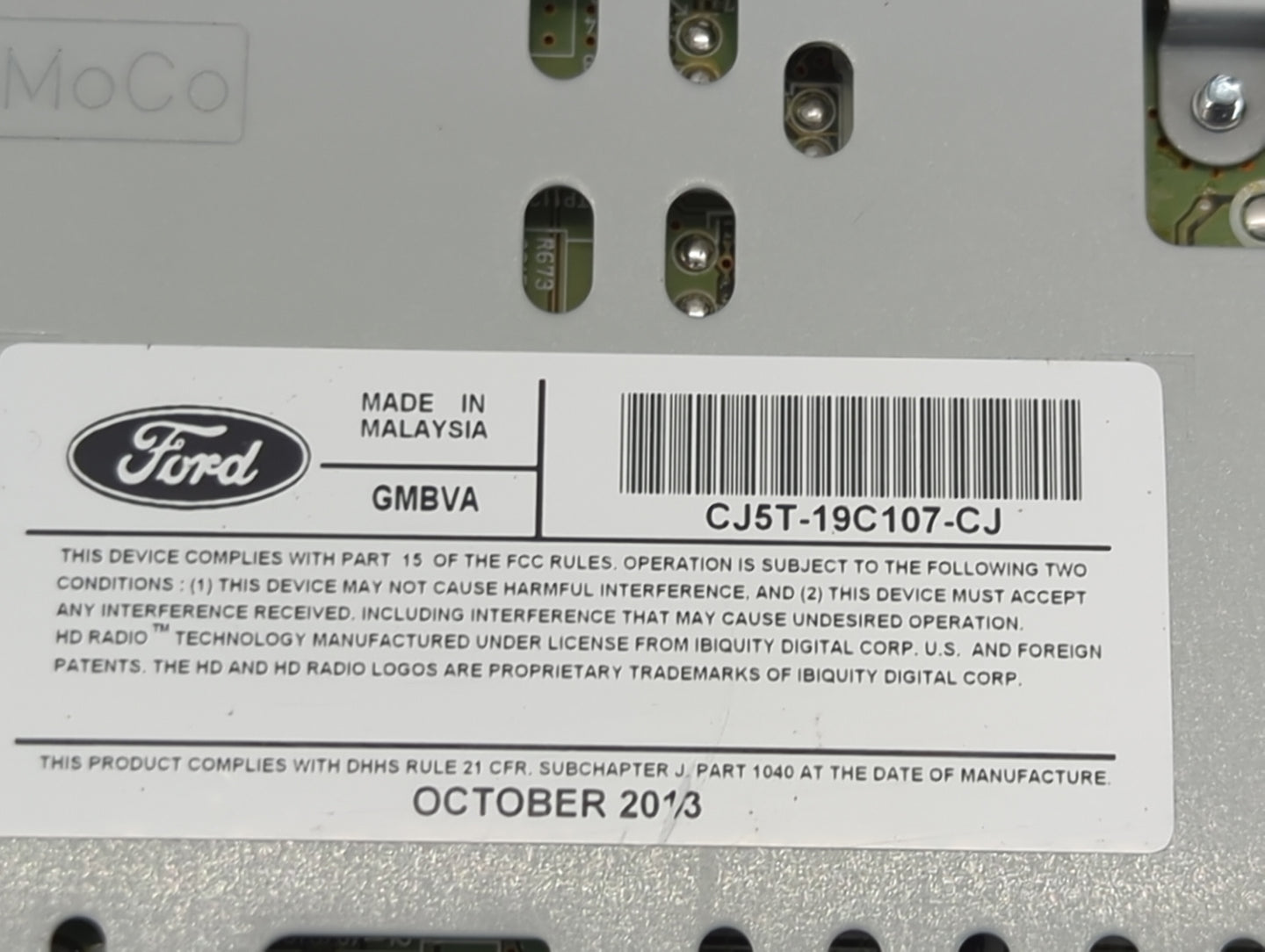 2013-2015 Ford Escape Radio AM FM Cd Player Receiver Replacement P/N:CJ5T-19C107-CJ Fits Fits 2013 2014 2015 OEM Used Auto P