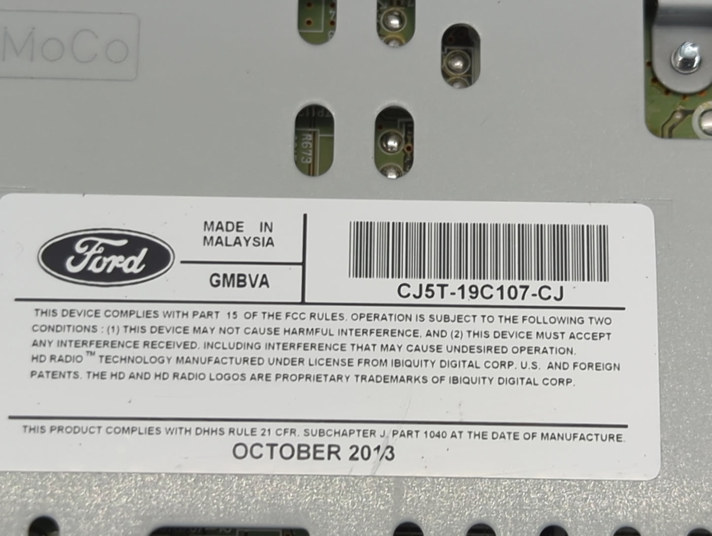 2013-2015 Ford Escape Radio AM FM Cd Player Receiver Replacement P/N:CJ5T-19C107-CJ Fits Fits 2013 2014 2015 OEM Used Auto P