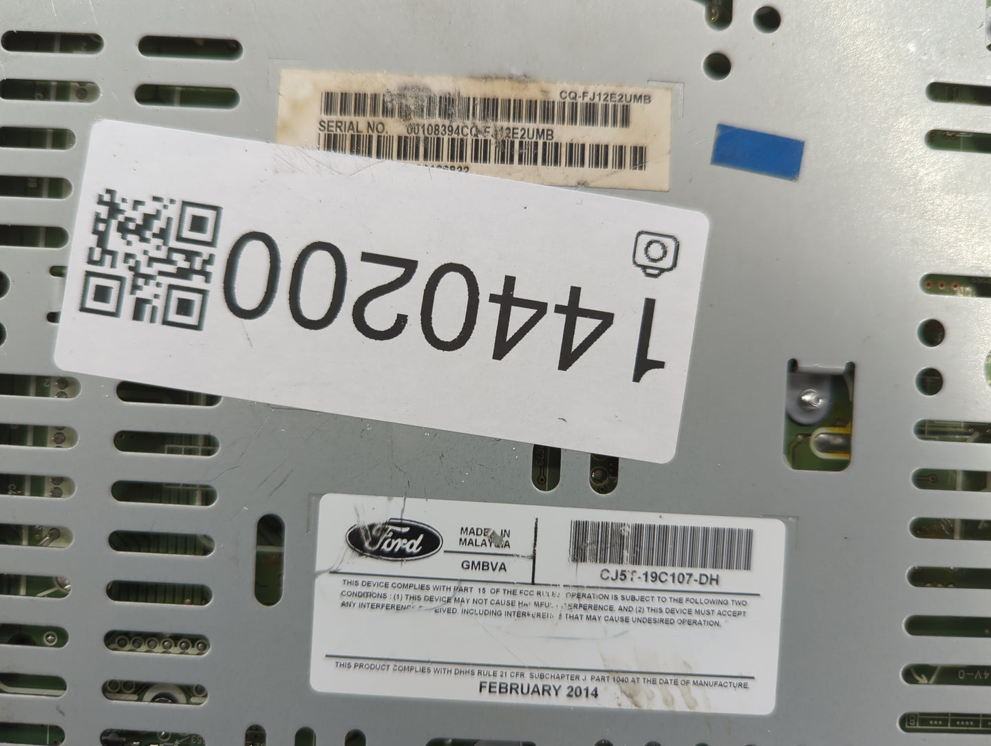 2013-2015 Ford Escape Radio AM FM Cd Player Receiver Replacement P/N:CJ5T-19C107-DH Fits Fits 2013 2014 2015 OEM Used Auto P