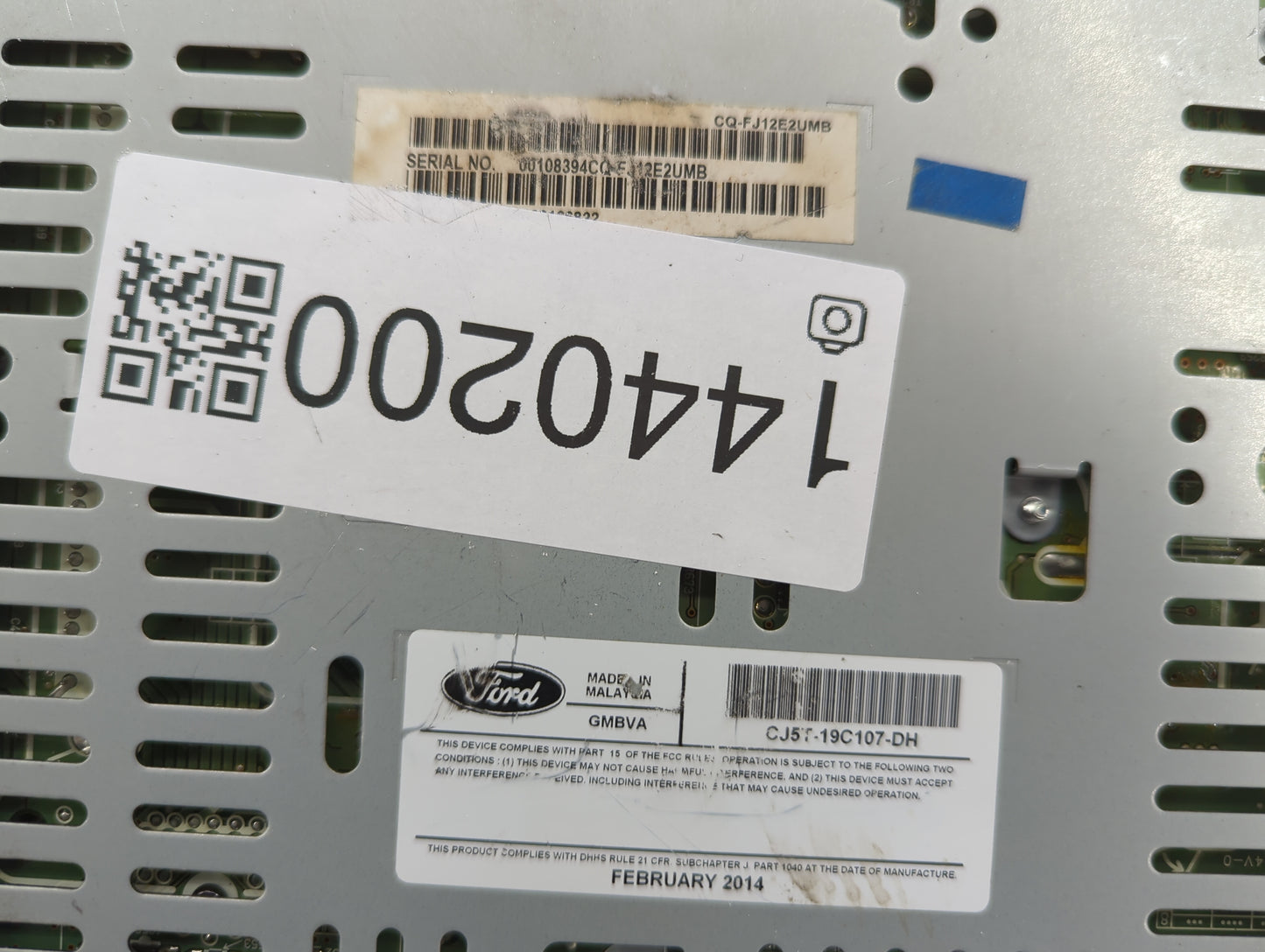 2013-2015 Ford Escape Radio AM FM Cd Player Receiver Replacement P/N:CJ5T-19C107-DH Fits Fits 2013 2014 2015 OEM Used Auto P