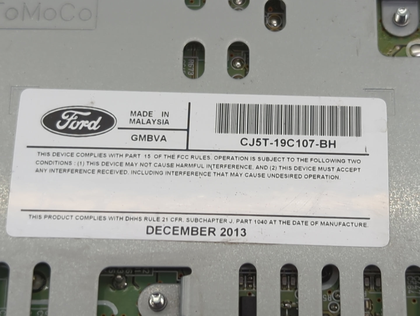 2013-2015 Ford Escape Radio AM FM Cd Player Receiver Replacement P/N:CJ5T-19C107-BH Fits Fits 2013 2014 2015 OEM Used Auto P