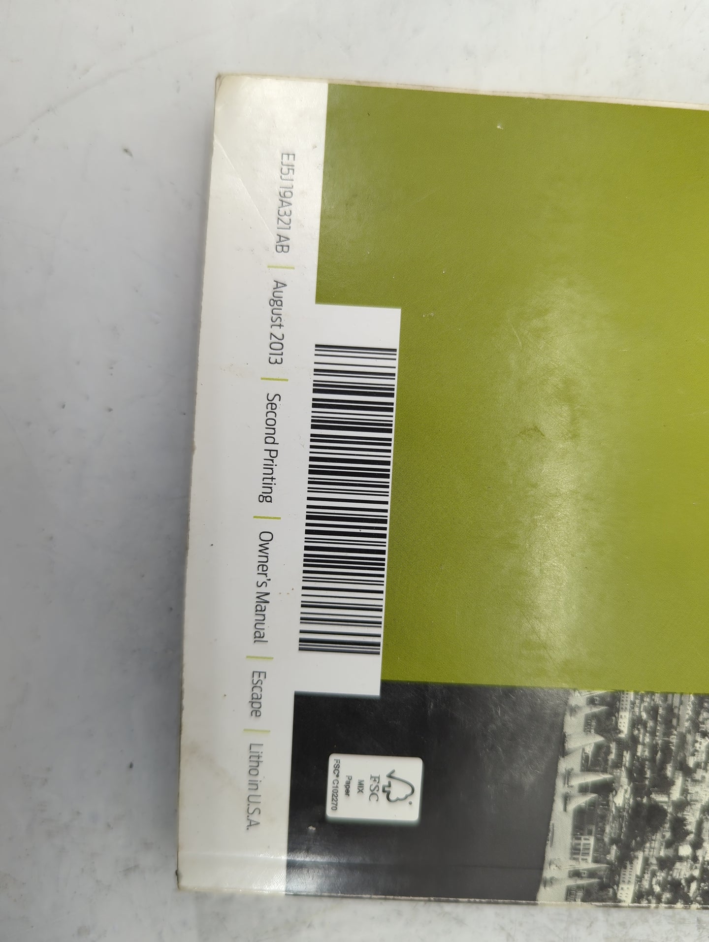 2014 Ford Escape Owners Manual Book Guide P/N:EJ5J19A321AB OEM Used Auto Parts - Oemusedautoparts1.com