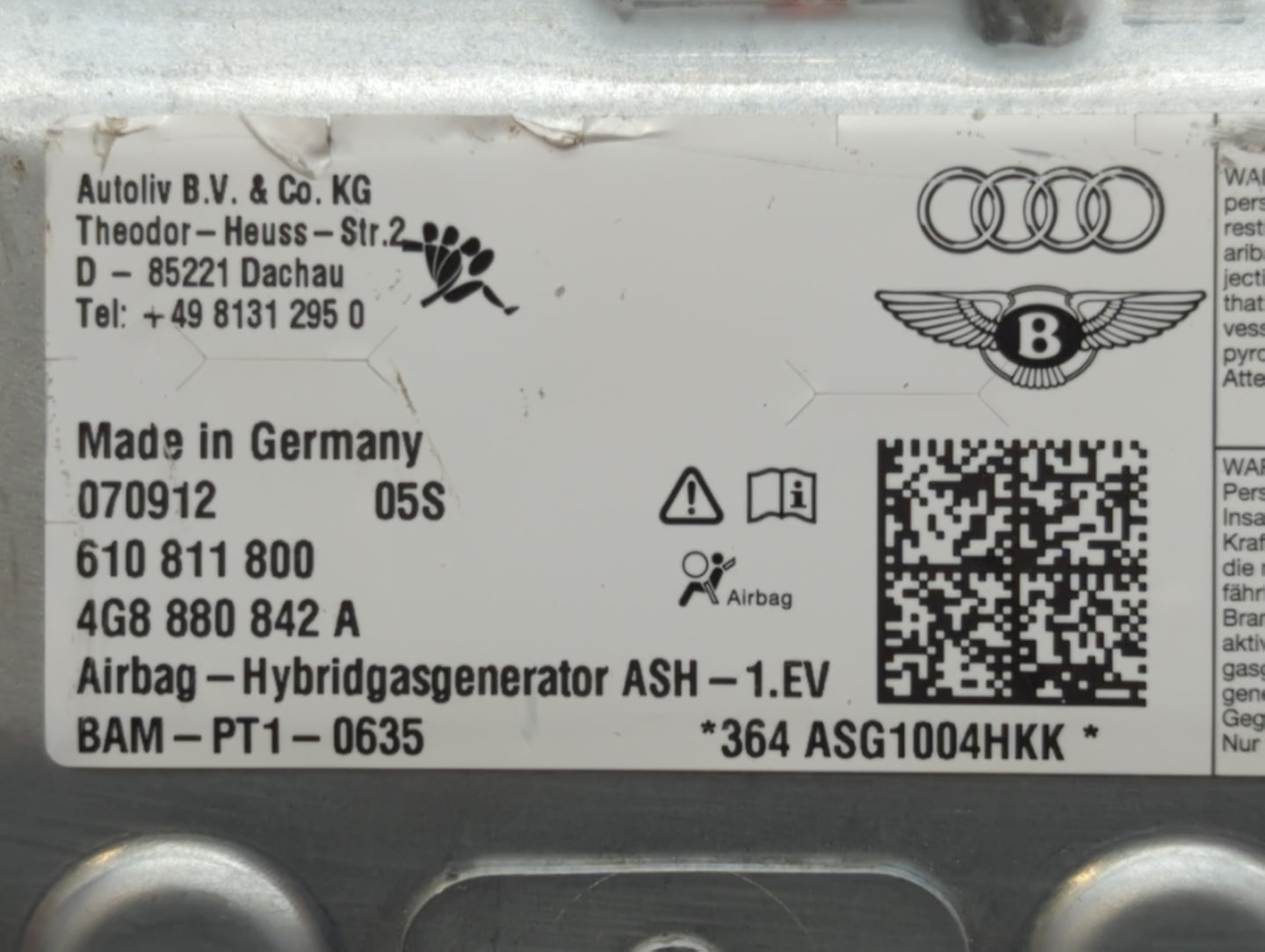 2013-2014 Ford Escape Air Bag Passenger Right Dashboard Oem - Oemusedautoparts1.com