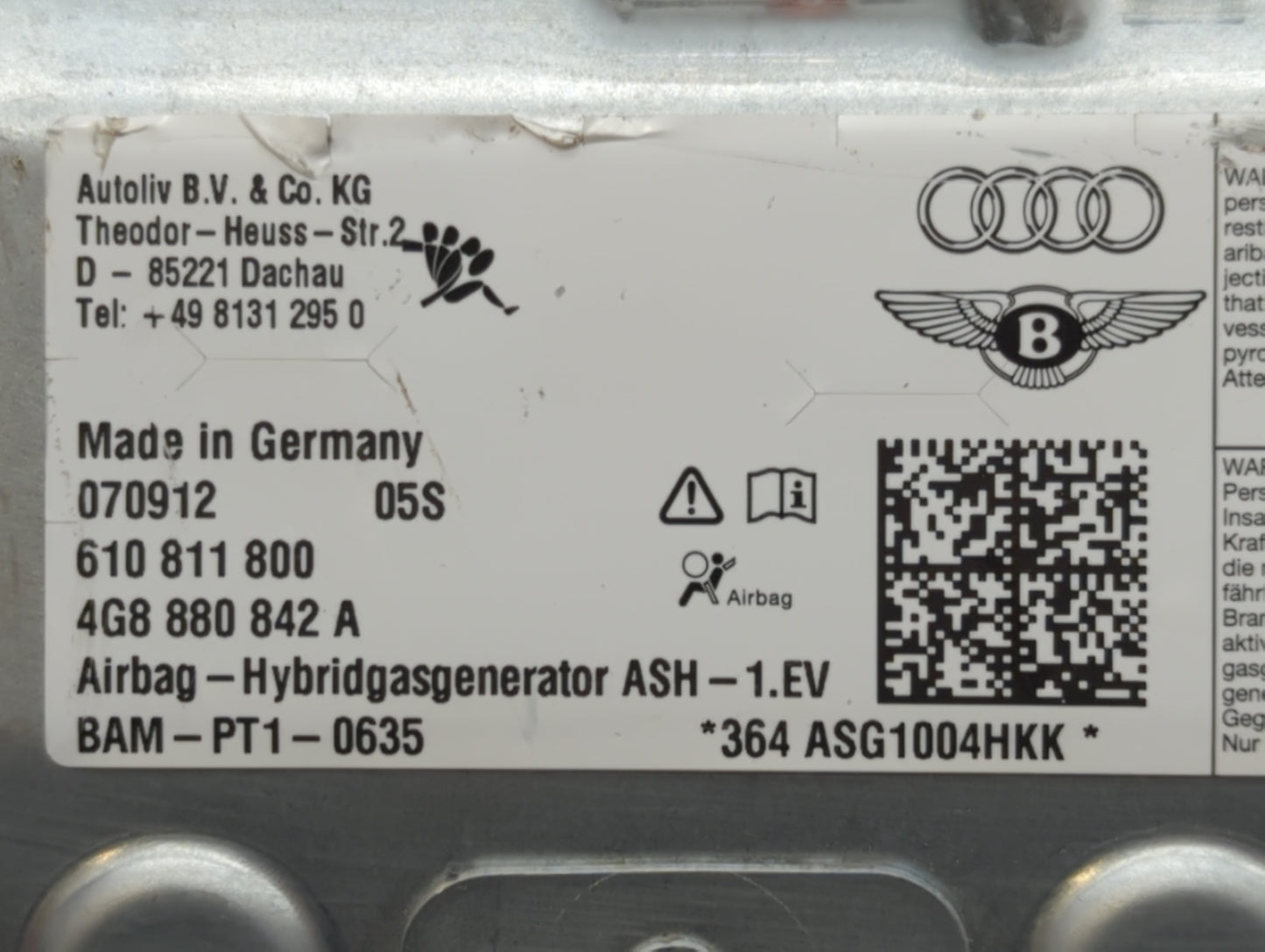 2013-2014 Ford Escape Air Bag Passenger Right Dashboard Oem - Oemusedautoparts1.com