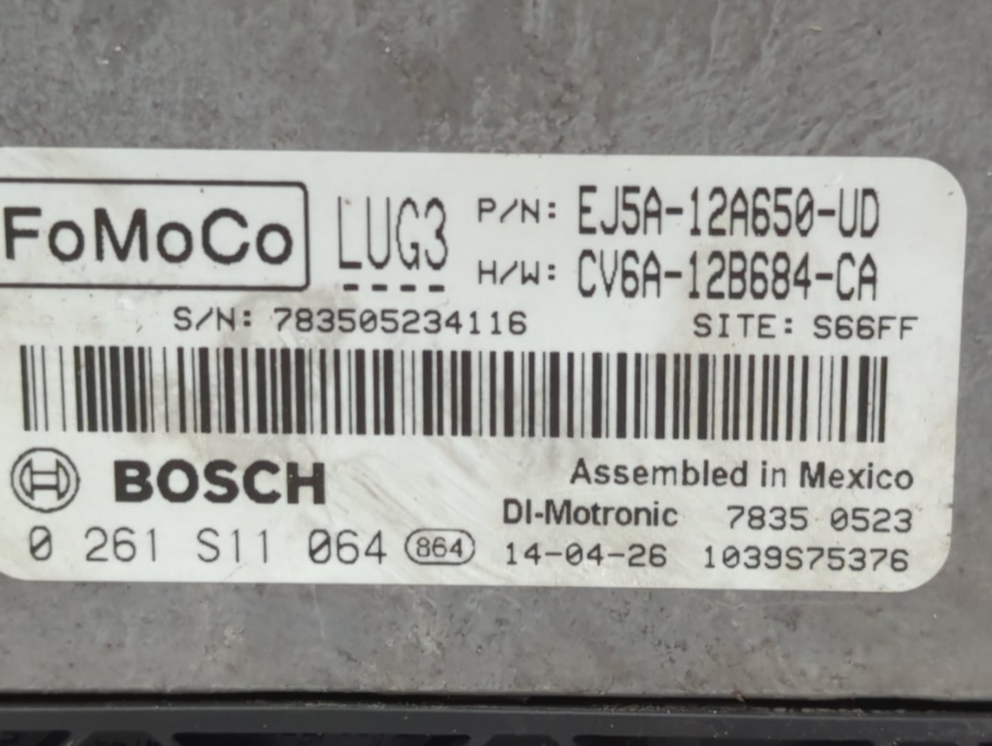 2013-2016 Ford Escape PCM Engine Control Computer ECU ECM PCU OEM P/N:CV6A-12B684-CA EJ5A-12A650-UD Fits Fits 2013 2014 2015