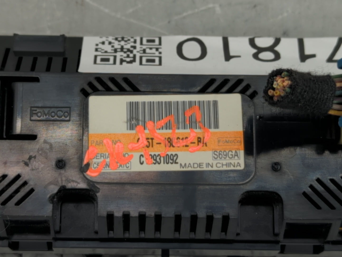 2013-2015 Ford Escape Climate Control Module Temperature AC/Heater Replacement P/N:CJ5T-18C612-BA Fits Fits 2013 2014 2015 O