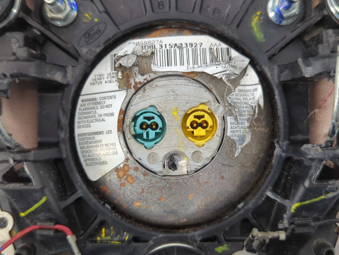 2013-2014 Ford Escape Air Bag Driver Left Steering Wheel Mounted P/N:CJ54 A042B85 CC Fits Fits 2013 2014 OEM Used Auto Parts