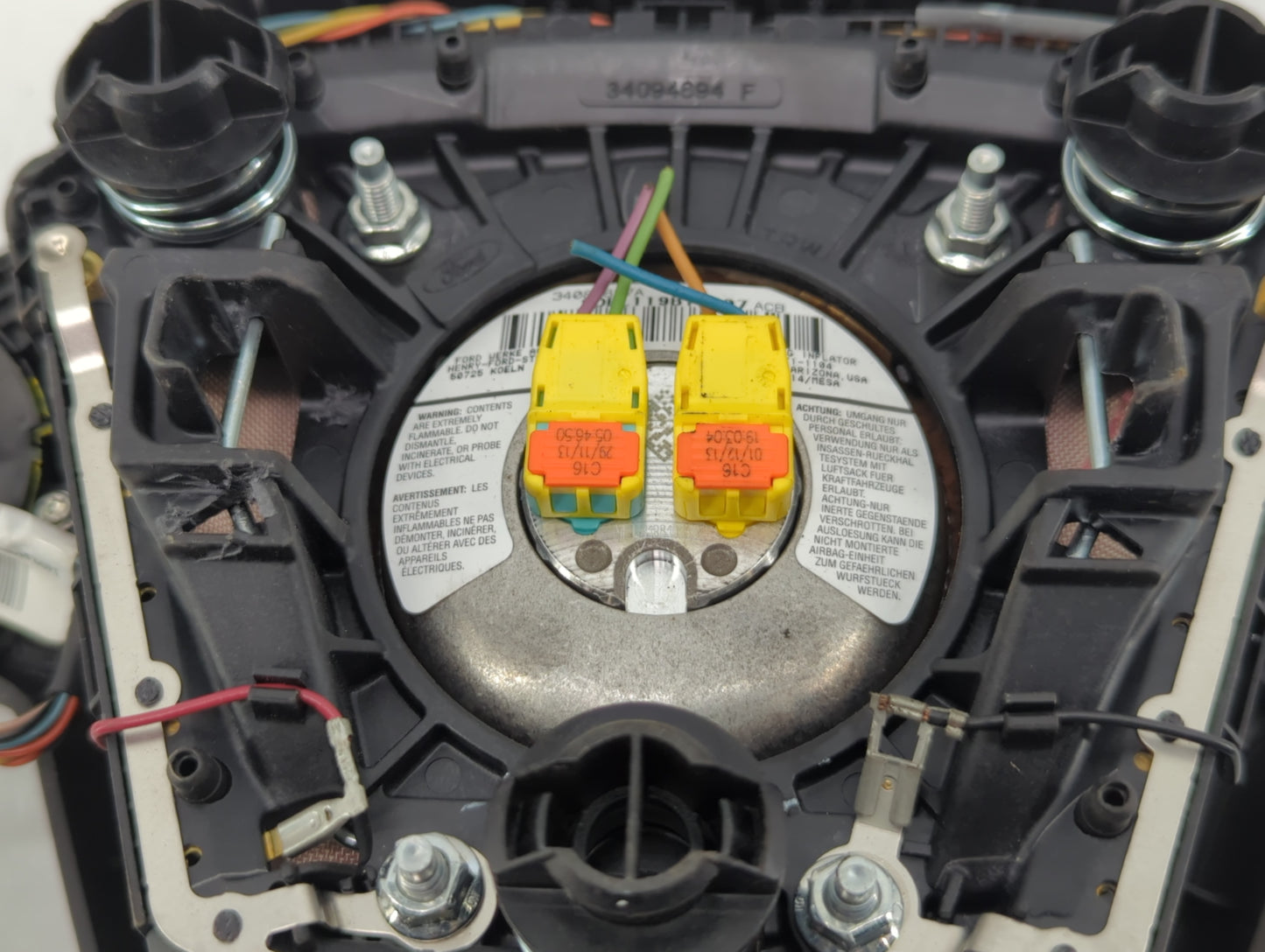 2013-2014 Ford Escape Air Bag Driver Left Steering Wheel Mounted P/N:CJ54 A042B85 BC3 Fits Fits 2013 2014 OEM Used Auto Part
