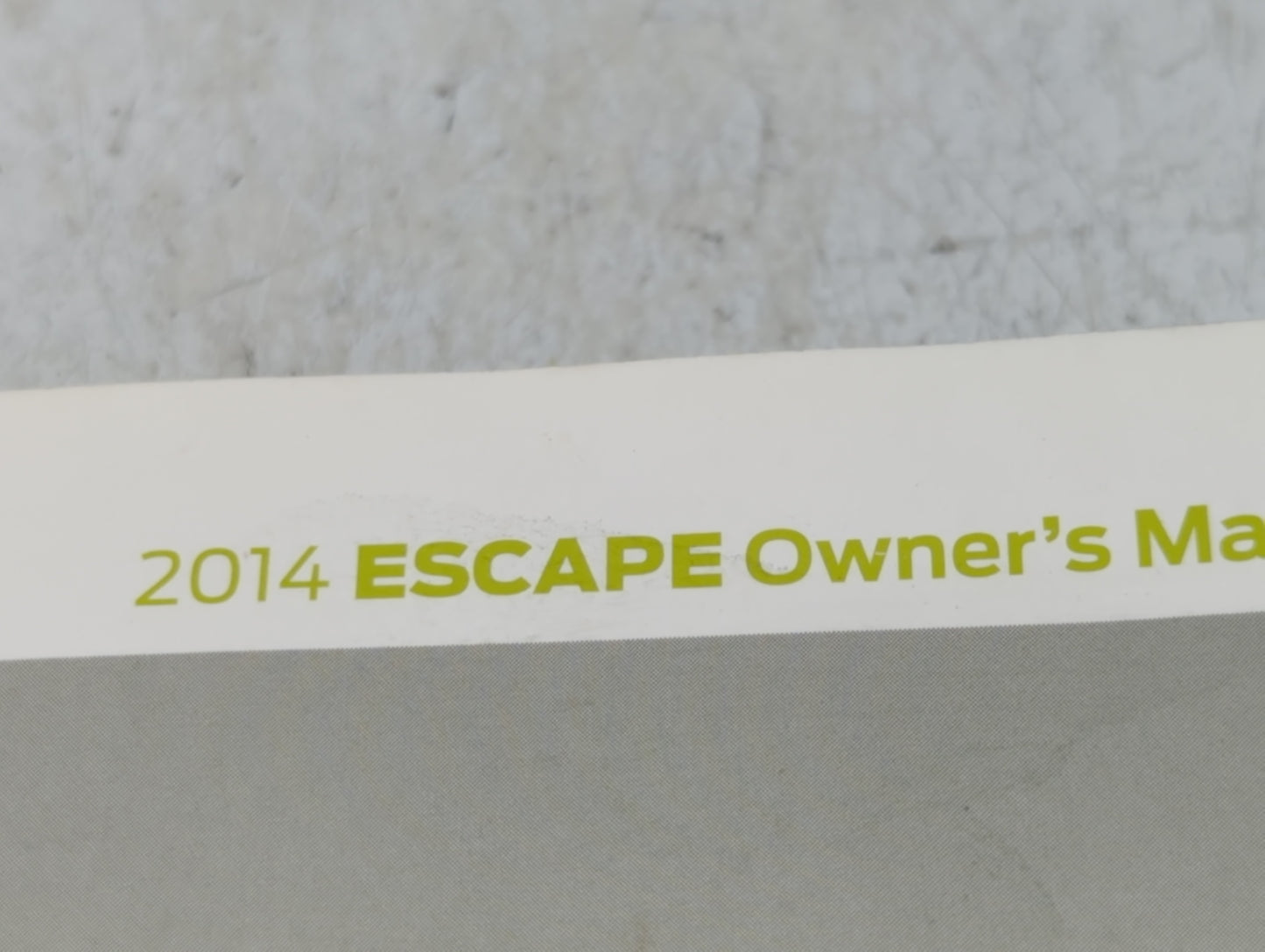 2014 Ford Escape Owners Manual Book Guide P/N:EJ5J 19A321 AB OEM Used Auto Parts - Oemusedautoparts1.com