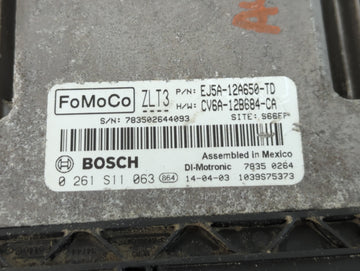 2013-2016 Ford Escape PCM Engine Control Computer ECU ECM PCU OEM P/N:CV6A-12B684-CA EJ5A-12A650-TD Fits Fits 2013 2014 2015 2016 OEM Used Auto Parts