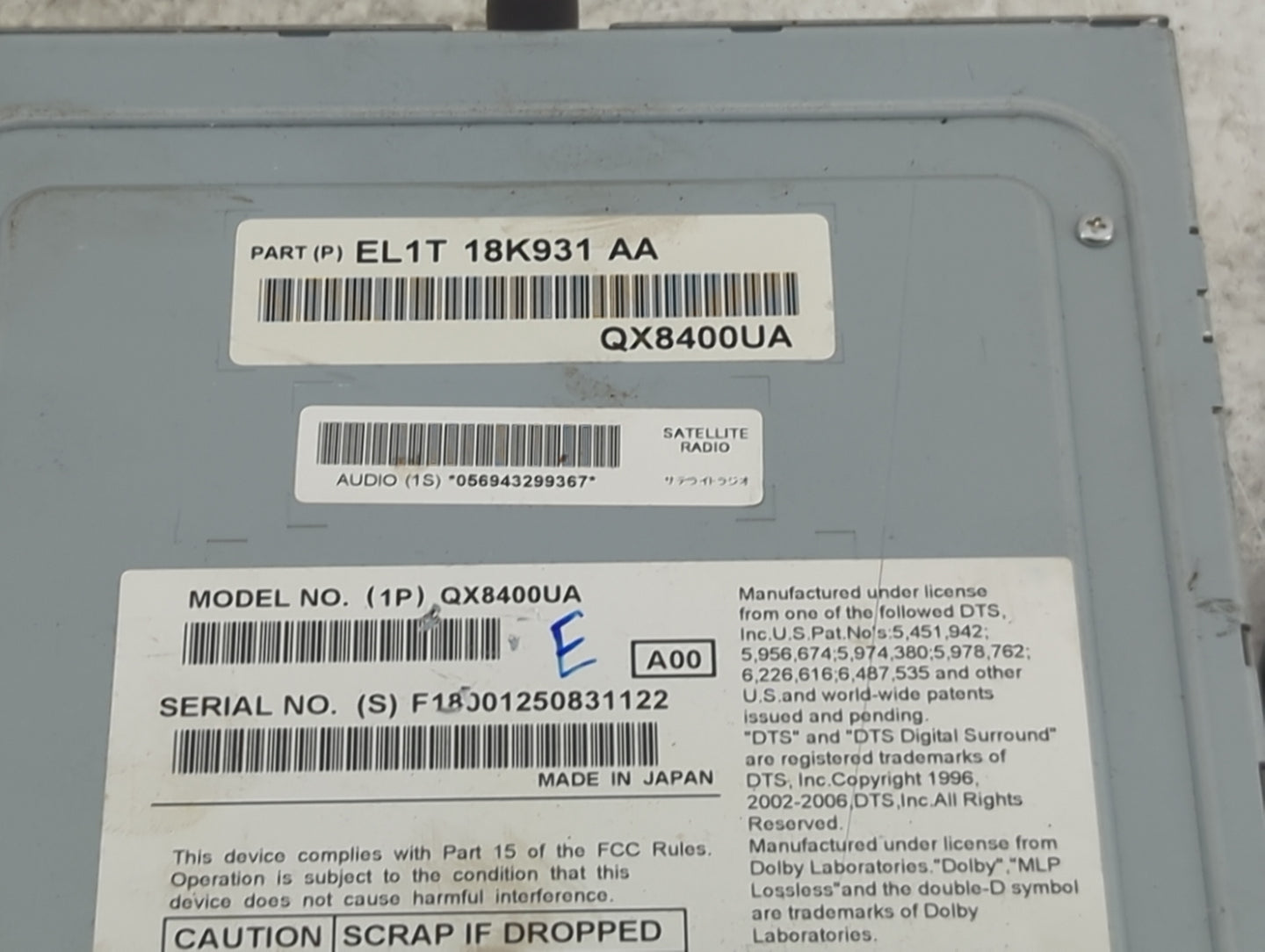 2014 Ford Expedition Radio AM FM Cd Player Receiver Replacement P/N:EL1T 18K931 AA QX8400UA Fits Fits 2015 2016 2017 2018 20