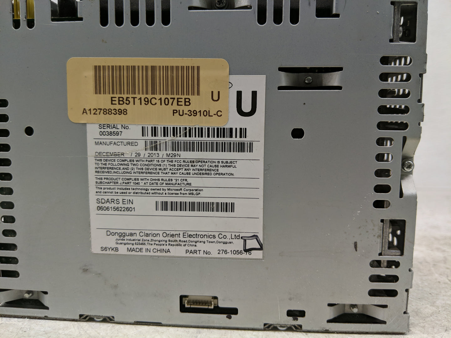 2014 Ford Explorer Radio AM FM Cd Player Receiver Replacement P/N:EB5T19C107EB Fits OEM Used Auto Parts - Oemusedautoparts1.