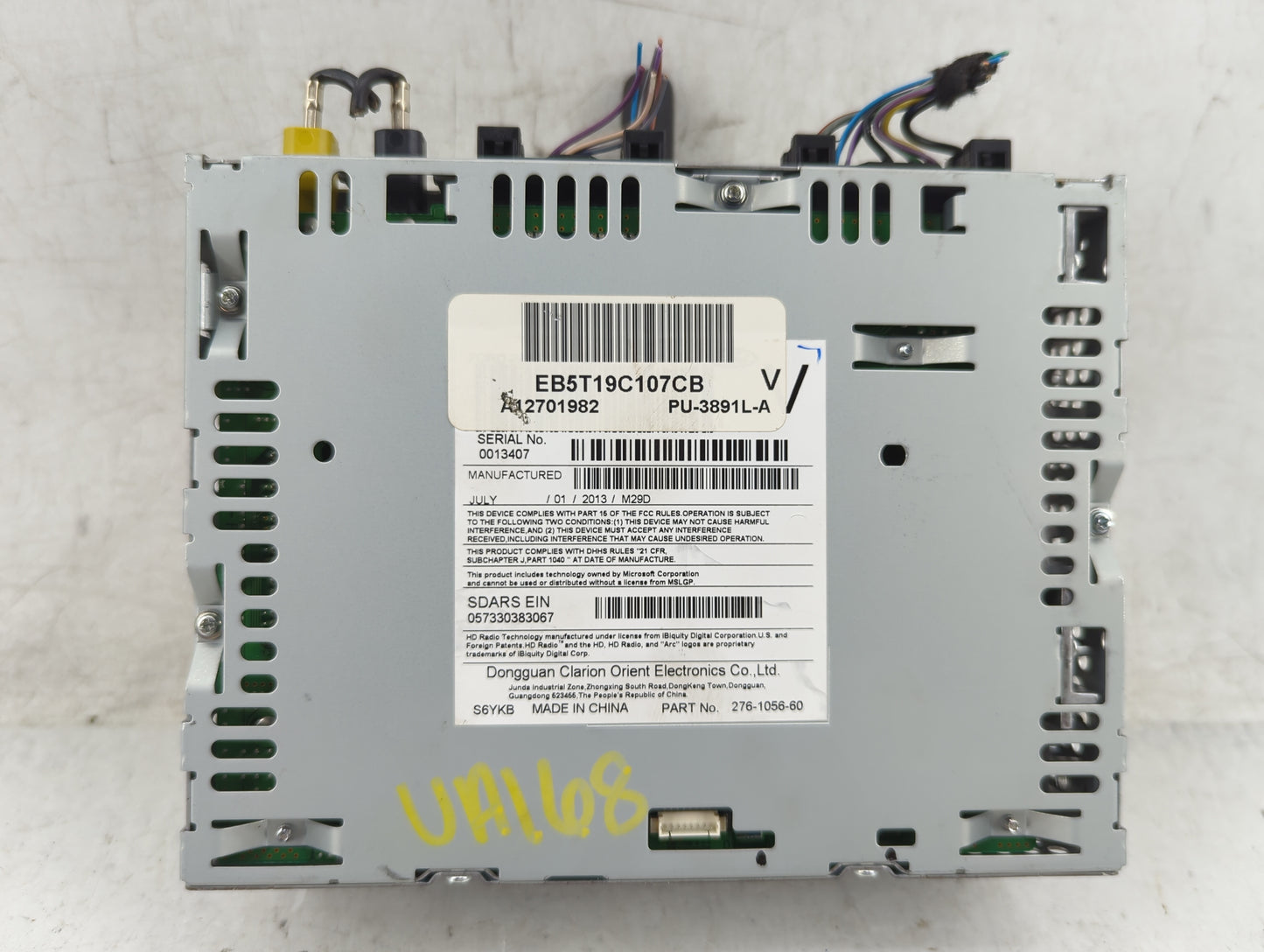 2014 Ford Explorer Radio AM FM Cd Player Receiver Replacement P/N:EB5T19C107CB PU-3891L-A Fits OEM Used Auto Parts - Oemused