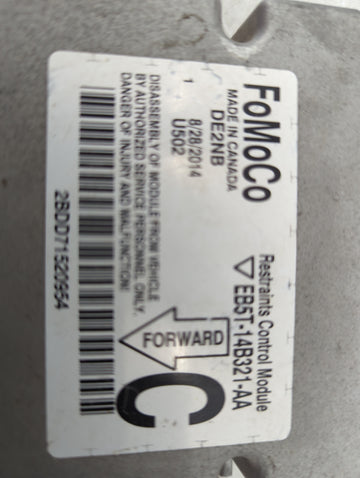 2013-2015 Ford Explorer Safety Restraint Srs Airbag Control Module