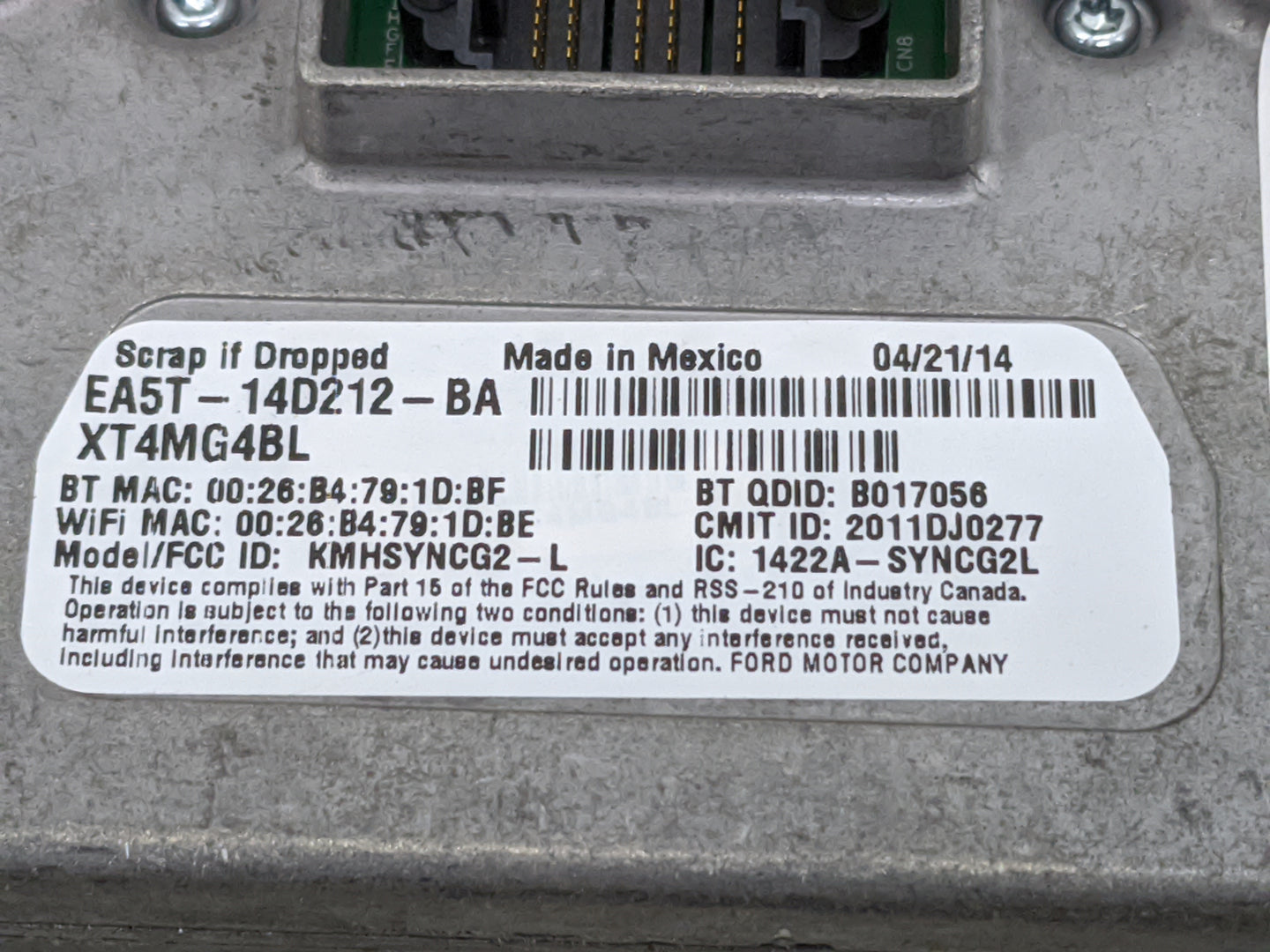 2012-2015 Ford Explorer Information-gps-tv Control Module - Oemusedautoparts1.com