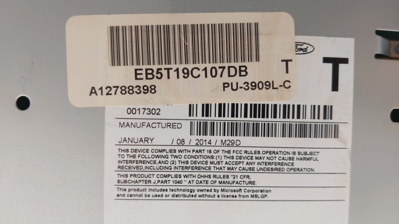 2014 Ford Explorer Radio AM FM Cd Player Receiver Replacement P/N:EB5T-19C107-DC EB5T-19C107-DB, EB5T-19C107-DA Fits OEM Use