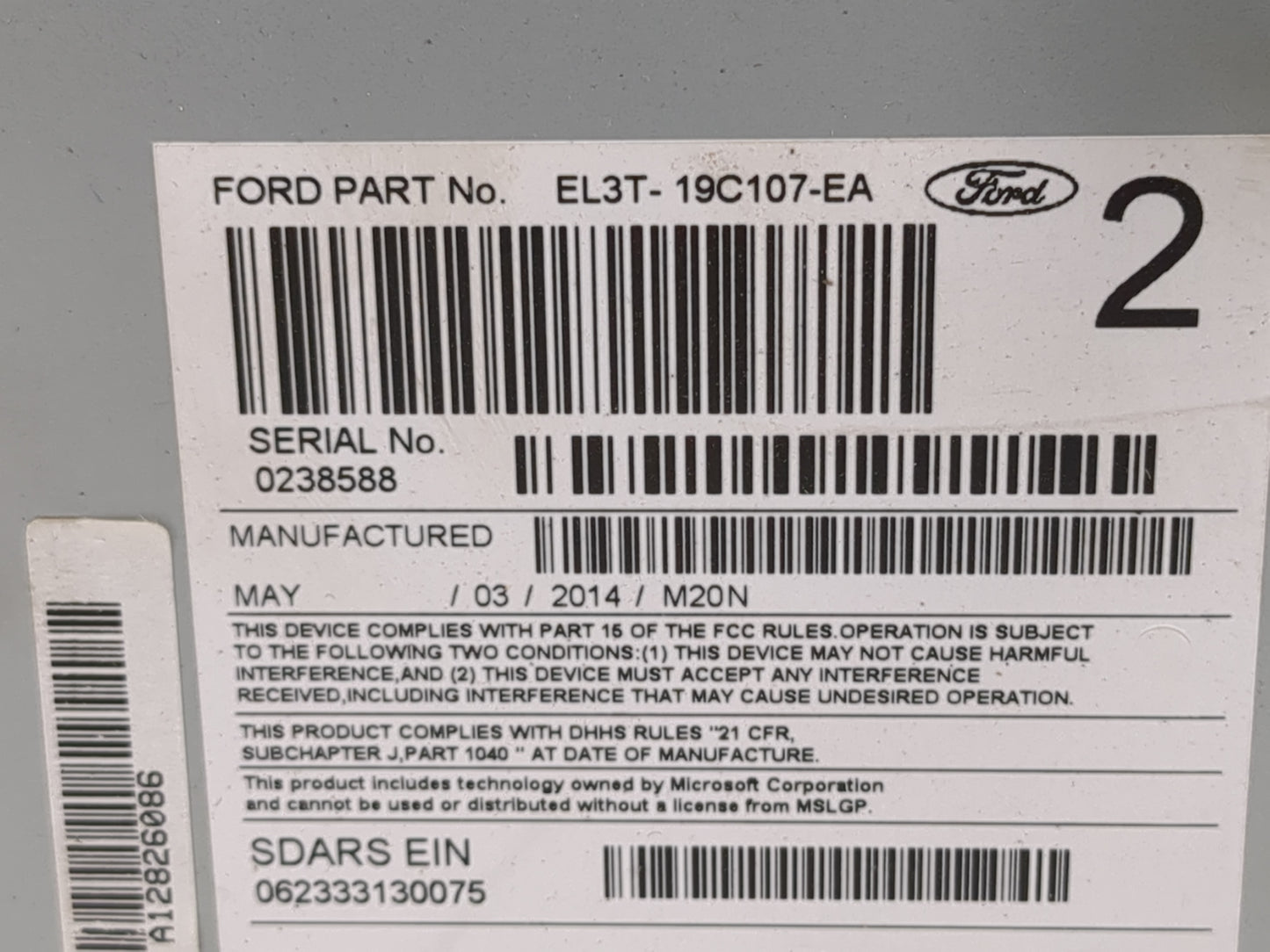 2014 Ford F-150 Radio AM FM Cd Player Receiver Replacement P/N:EL3T-19C107-EA Fits OEM Used Auto Parts - Oemusedautoparts1.c