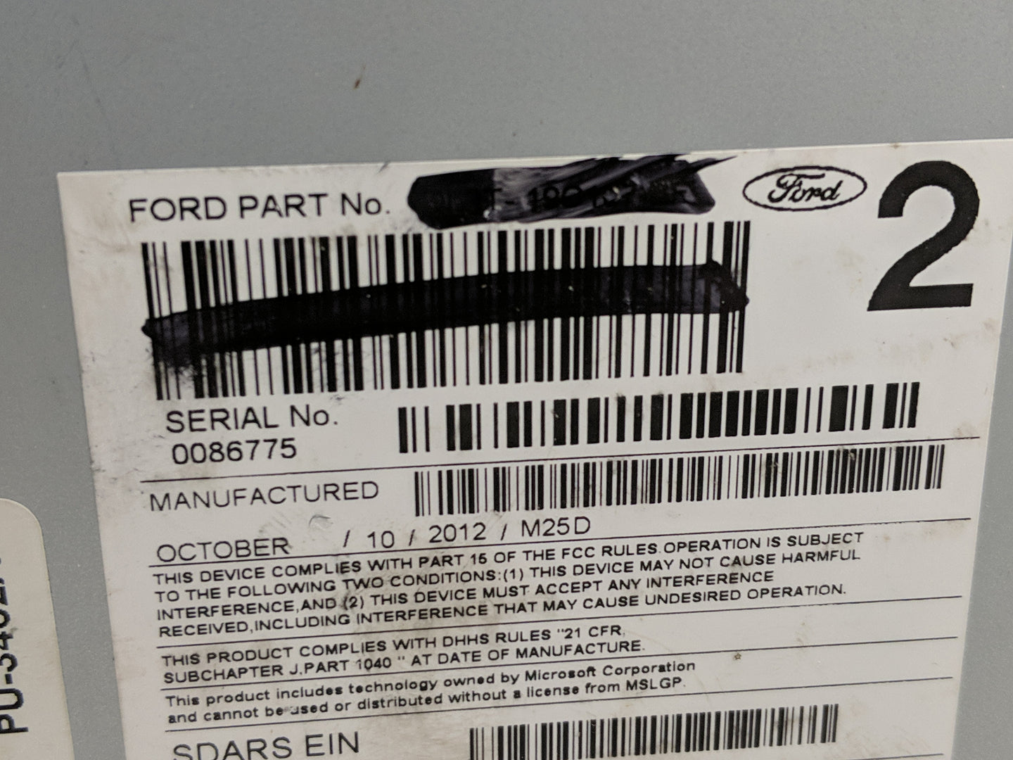 2013-2014 Ford F-150 Radio AM FM Cd Player Receiver Replacement P/N:PU-3462A-E Fits Fits 2013 2014 OEM Used Auto Parts - Oem
