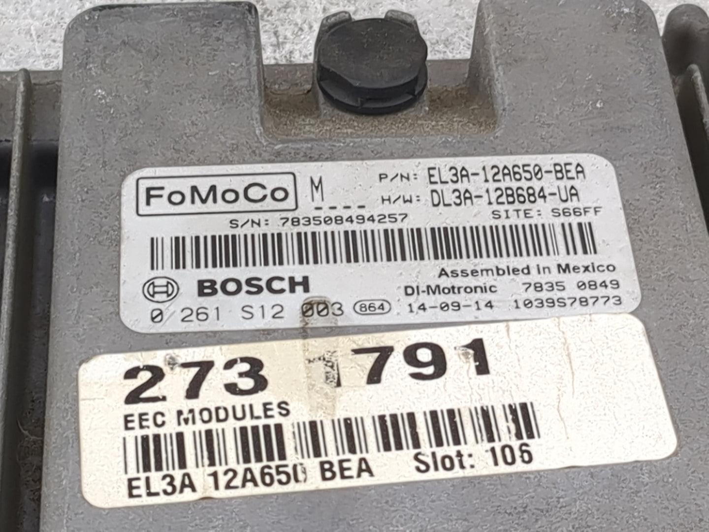 2014 Ford F-150 PCM Engine Control Computer ECU ECM PCU OEM P/N:EL3A-12A650-BEA DL3A-12B684-UA, 0261S12003 Fits OEM Used Aut