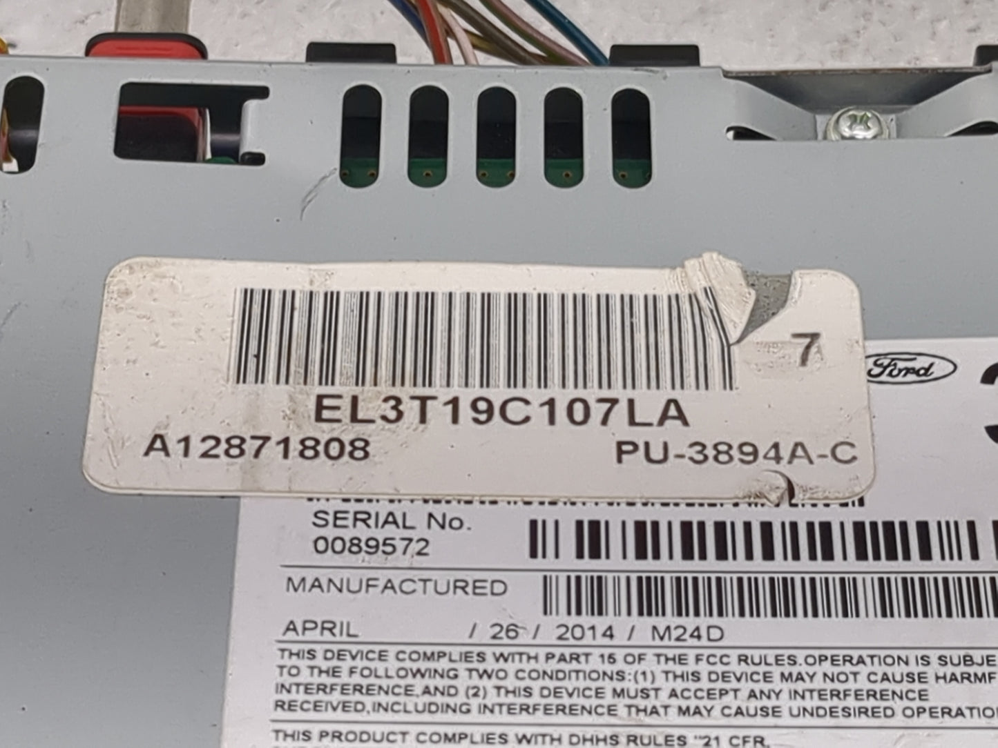 2014 Ford F-150 Radio AM FM Cd Player Receiver Replacement P/N:PU-3894A-B PU-3894A-C, EL3T19C107LA, A12871808 Fits OEM Used 