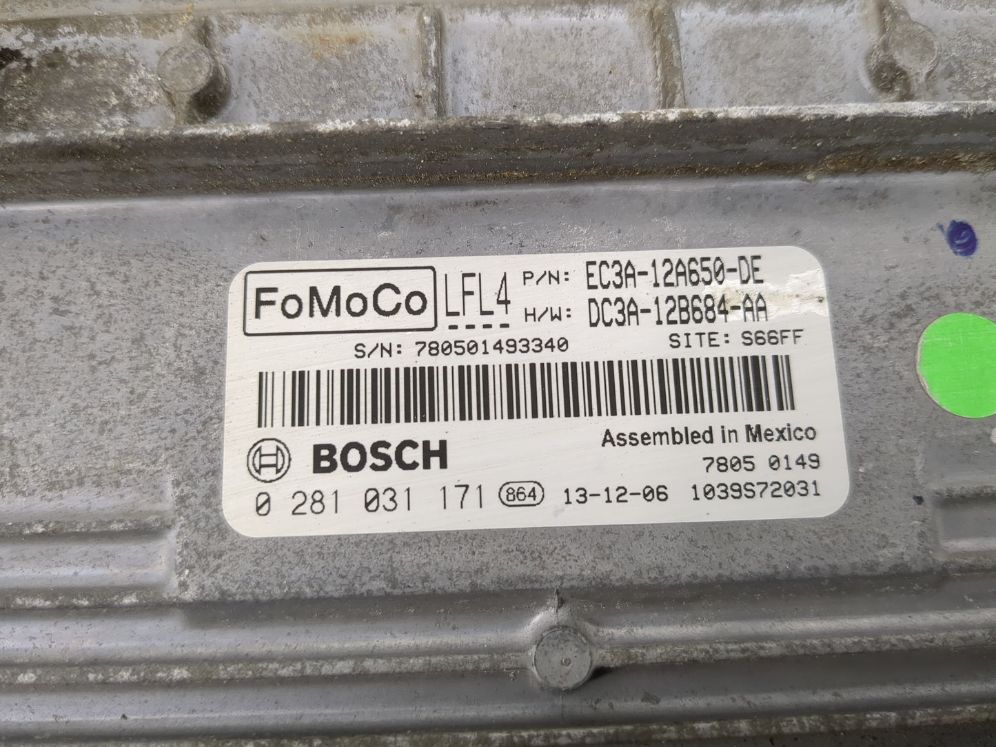 2014 Ford F250sd PCM Engine Control Computer ECU ECM PCU OEM P/N:EC3A-12A650-DE DC3A-12B684-AA, 0281031171 Fits OEM Used Aut