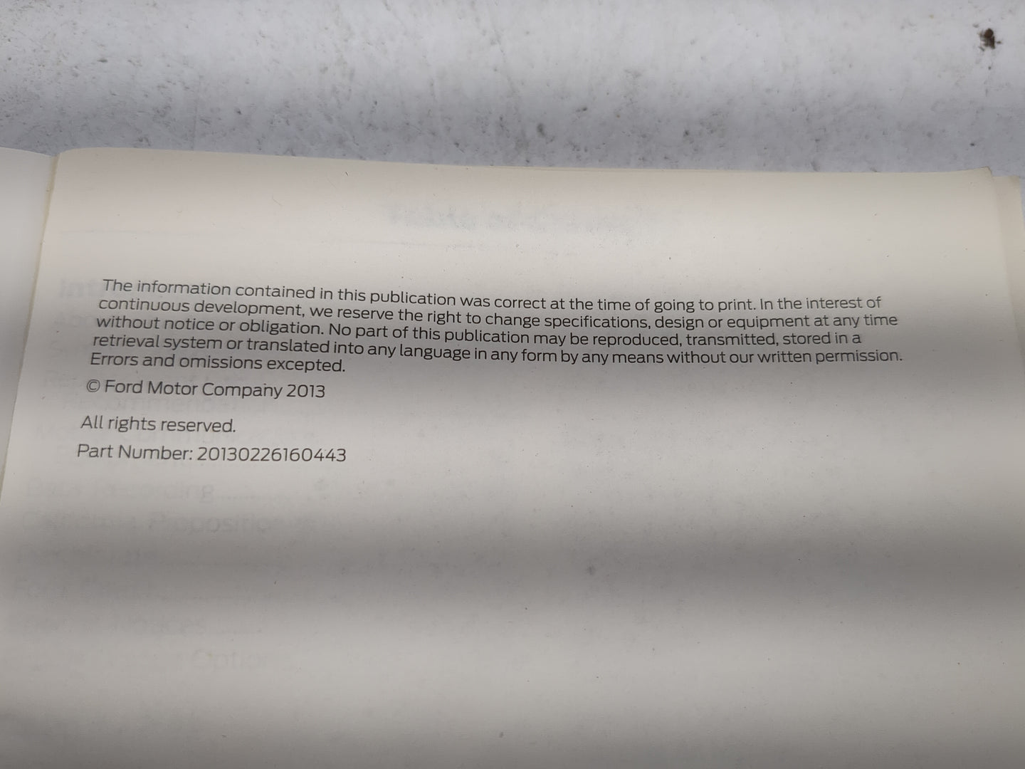 2014 Ford Fiesta Owners Manual Book Guide P/N:20130226160443 OEM Used Auto Parts - Oemusedautoparts1.com