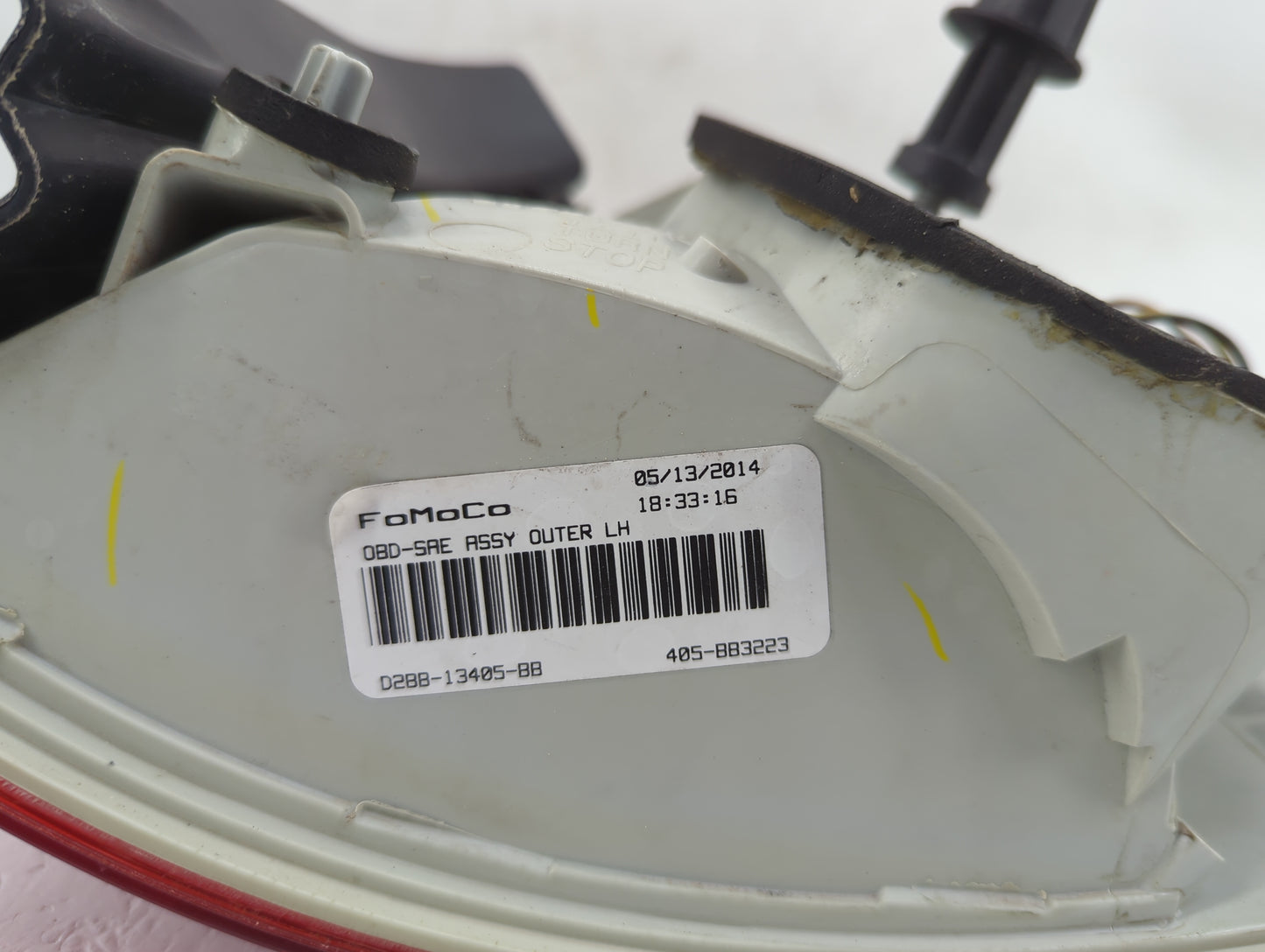 2014-2019 Ford Fiesta Tail Light Assembly Passenger Right OEM P/N:D2BB-13405-BB Fits Fits 2014 2015 2016 2017 2018 2019 OEM 