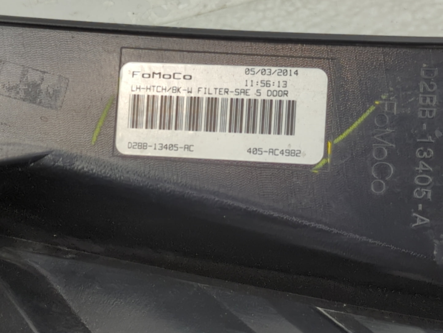 2014-2019 Ford Fiesta Tail Light Assembly Driver Left OEM P/N:D2BB-13405-AC Fits Fits 2014 2015 2016 2017 2018 2019 OEM Used