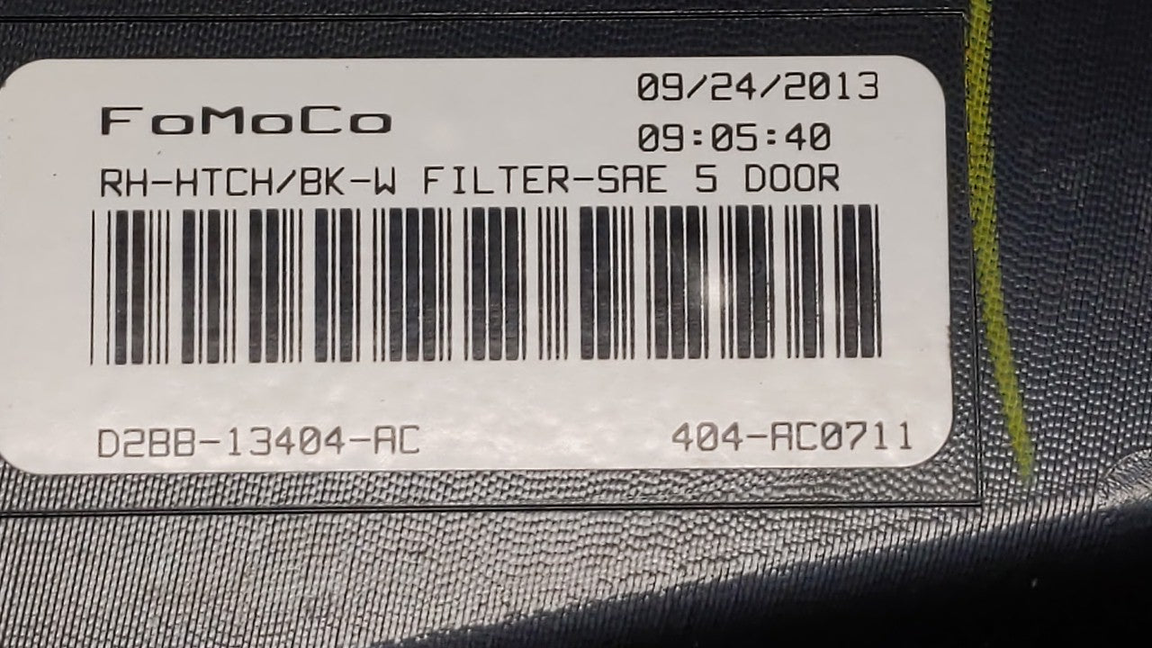 2014-2019 Ford Fiesta Tail Light Assembly Passenger Right OEM P/N:D2BB-13404-AC Fits Fits 2014 2015 2016 2017 2018 2019 OEM 
