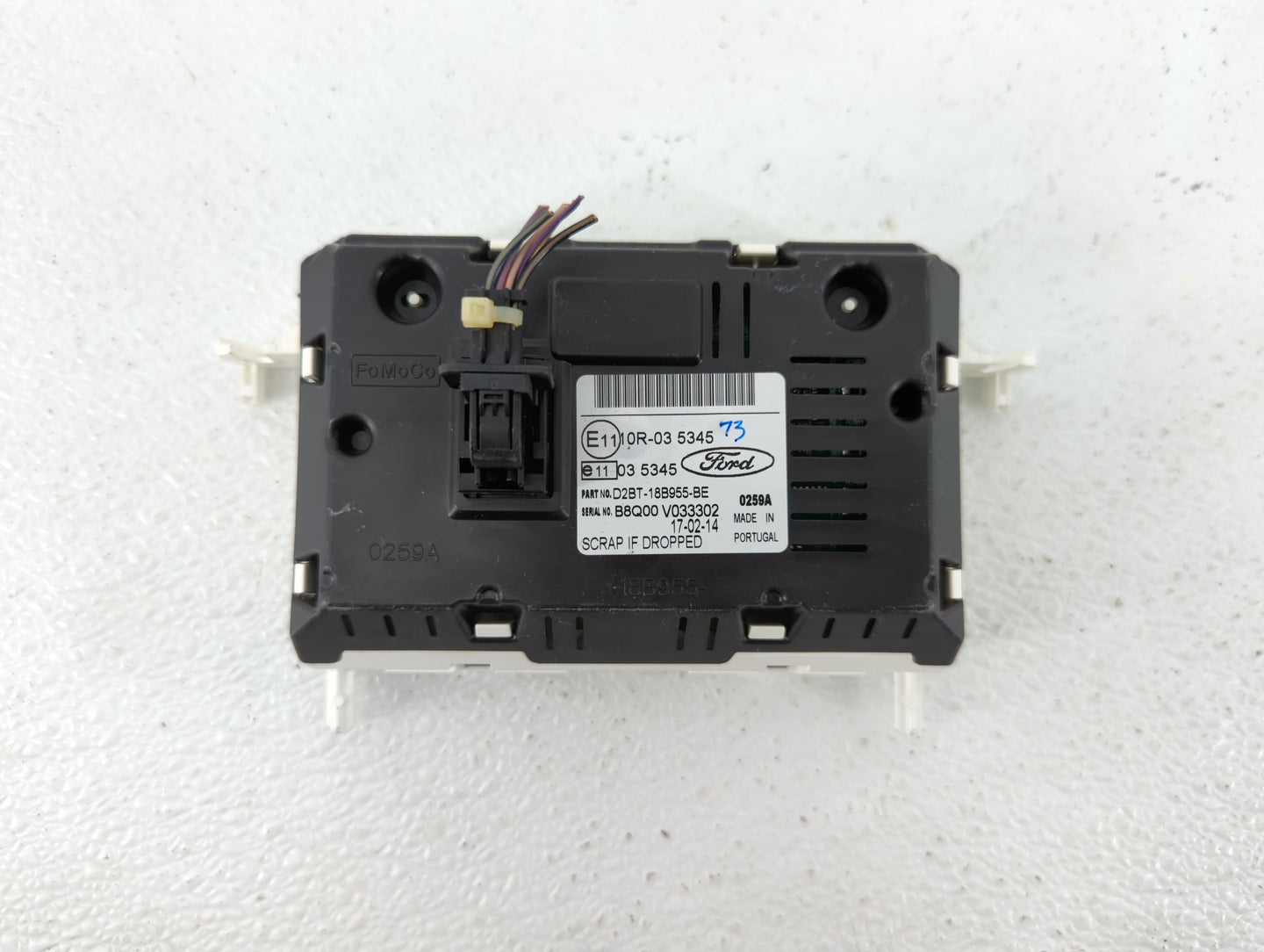 2014 Ford Fiesta Radio AM FM Cd Player Receiver Replacement P/N:E1110R-035345 Fits Fits 2004 2005 2006 2007 OEM Used Auto Pa