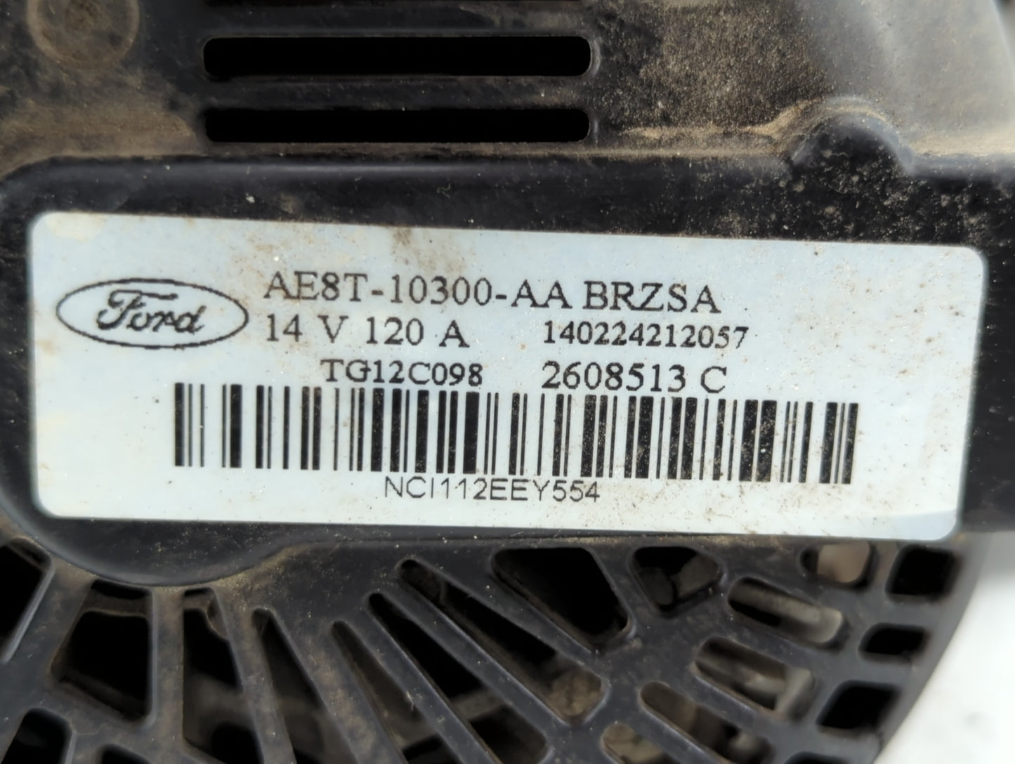 2011-2019 Ford Fiesta Alternator Replacement Generator Charging Assembly Engine OEM P/N:AE8T-10300-AA Fits OEM Used Auto Par