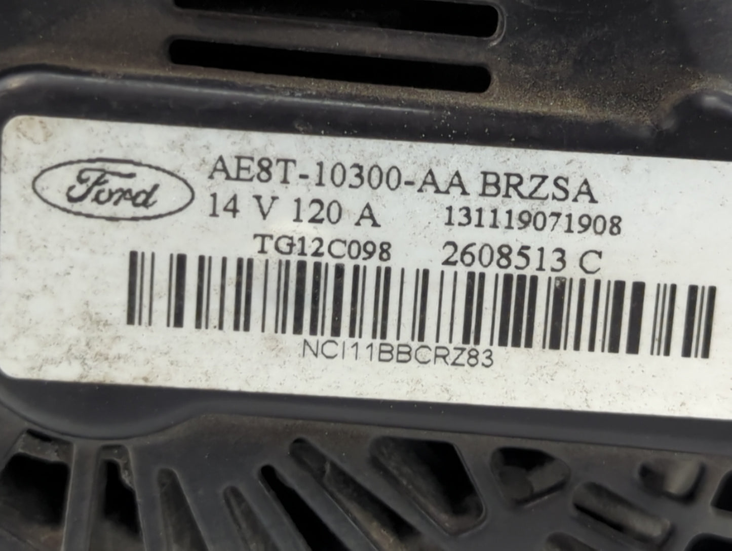 2011-2019 Ford Fiesta Alternator Replacement Generator Charging Assembly Engine OEM P/N:2608513 C AE8T-10300-AA Fits OEM Use