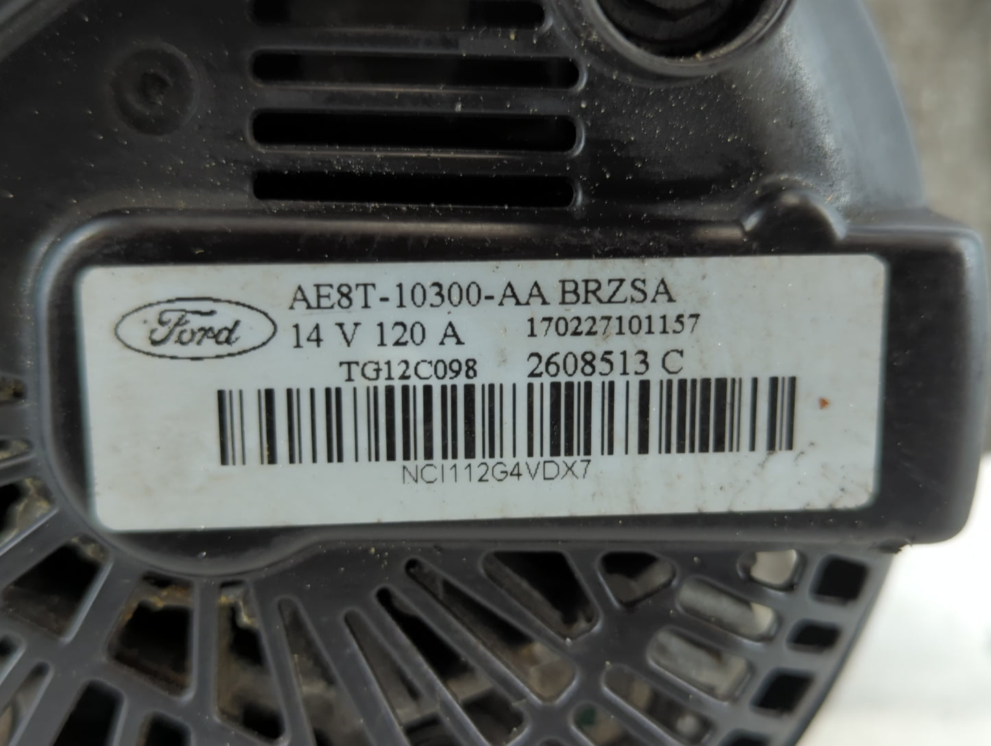 2011-2019 Ford Fiesta Alternator Replacement Generator Charging Assembly Engine OEM P/N:AE8T-10300-AA Fits OEM Used Auto Par