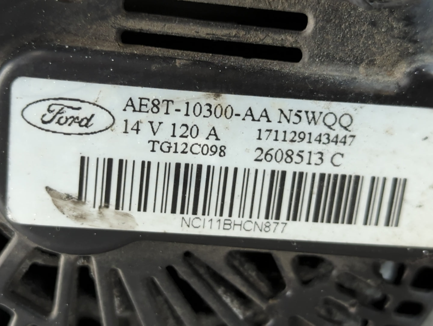 2014-2016 Ford Fiesta Alternator Replacement Generator Charging Assembly Engine OEM P/N:AE8T-10300-AA Fits Fits 2014 2015 20