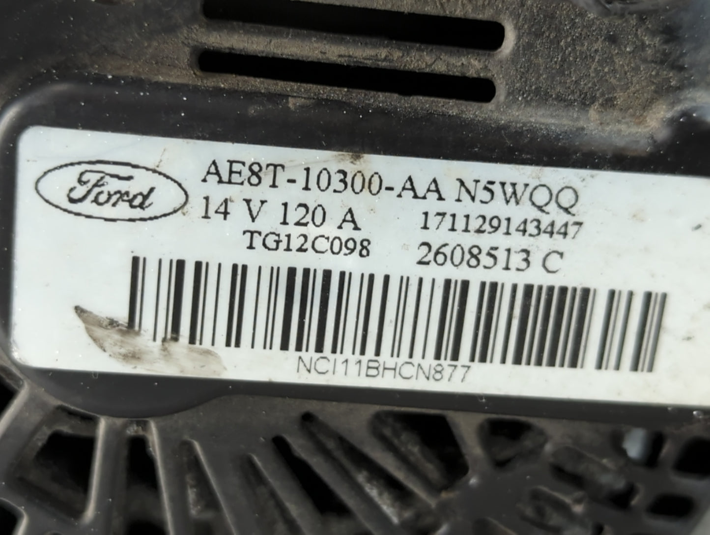 2014-2016 Ford Fiesta Alternator Replacement Generator Charging Assembly Engine OEM P/N:AE8T-10300-AA Fits Fits 2014 2015 20