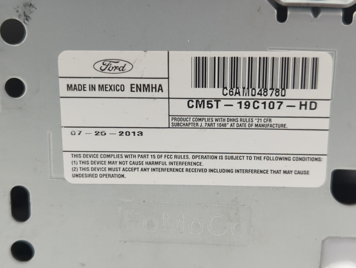 2012-2014 Ford Focus Radio AM FM Cd Player Receiver Replacement P/N:CM5T-19C107-HD Fits Fits 2012 2013 2014 OEM Used Auto Pa