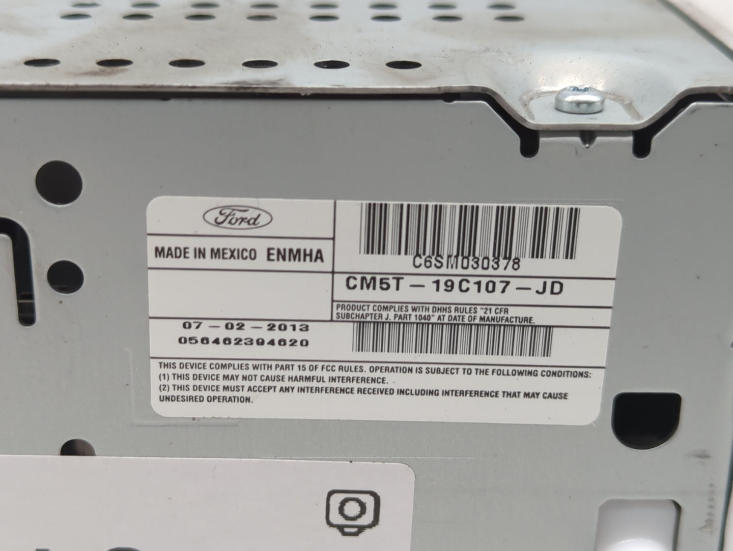 2012-2014 Ford Focus Radio AM FM Cd Player Receiver Replacement P/N:CM5T-19C107-JD Fits Fits 2012 2013 2014 OEM Used Auto Pa